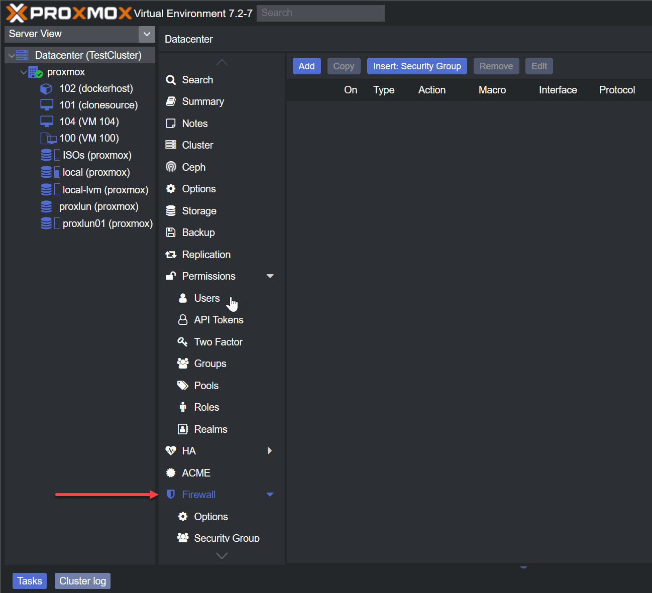 Persyaratan Firewall Proxmox Cluster